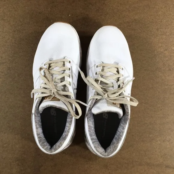 New Balance Brighton Golf Shoes Mens Size 8.5 2E Wide White Brown NBG2010WBR
