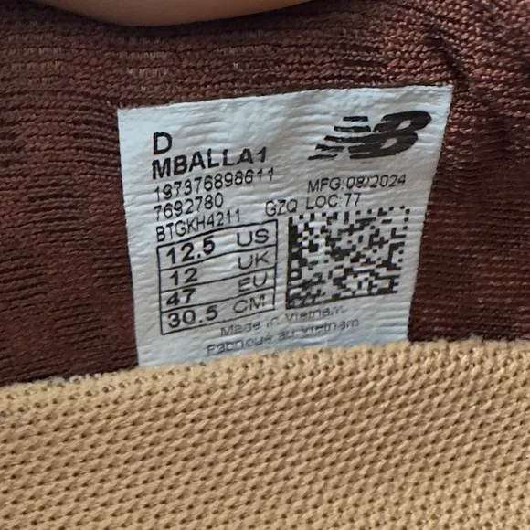 New Balance Fresh Foam X More v4 MBALLA1 Brown White Men's Size 12.5