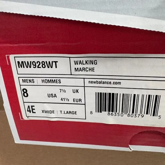 New Balance Shoes Mens Size 8 X-Wide 4E White Walking MW928WT Sneakers NEW NIB
