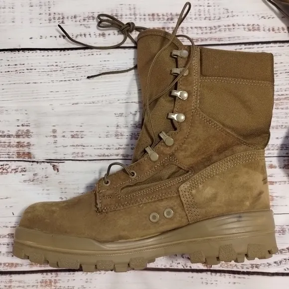 New Bates Military Steel Toe Leather Boots Brown