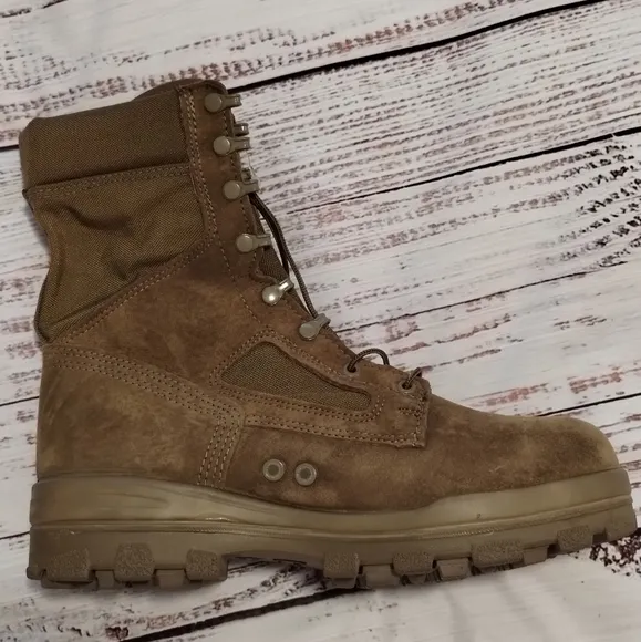New Bates Military Steel Toe Leather Boots Brown