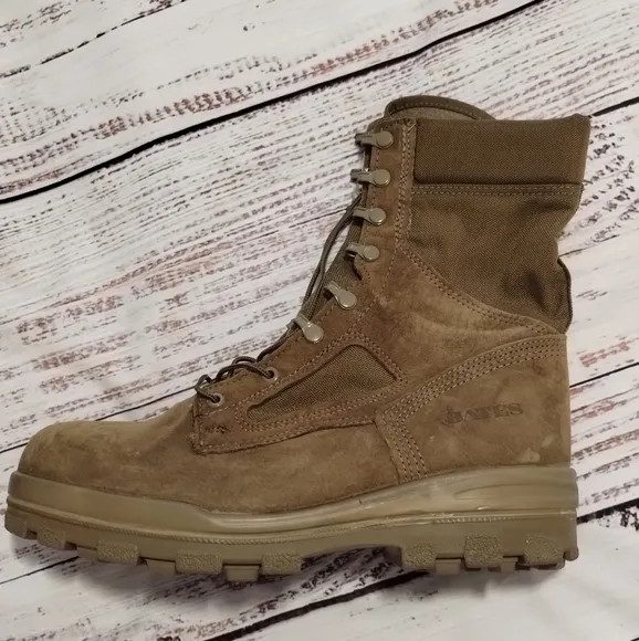 New Bates Military Steel Toe Leather Boots Brown