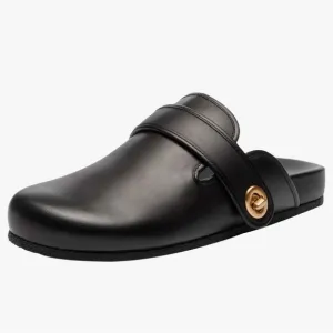 New Coach Black Slip-On Clogs