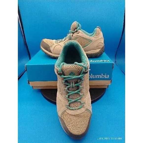 NEW COLUMBIA Access Point II Waterproof Women's Shoes Size 7W Tan/Teal