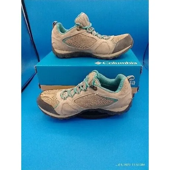 NEW COLUMBIA Access Point II Waterproof Women's Shoes Size 7W Tan/Teal