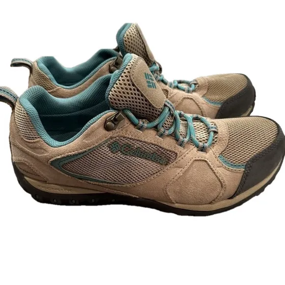 NEW COLUMBIA Access Point II Waterproof Women's Shoes Size 7W Tan/Teal