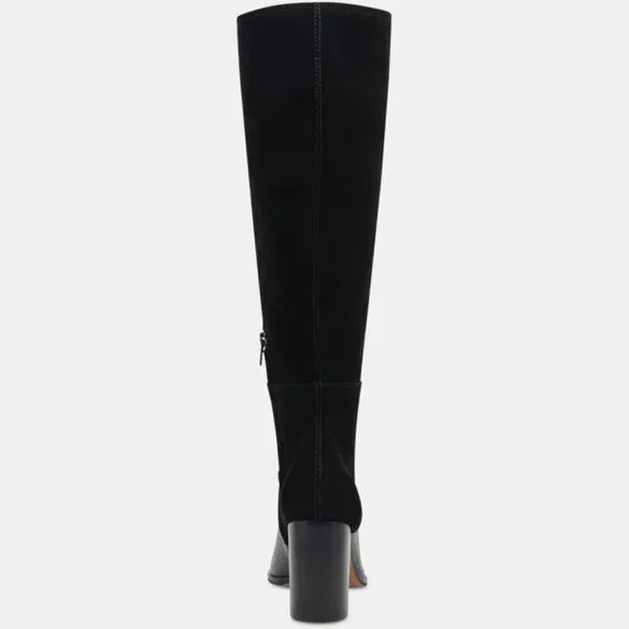 NEW DOLCE VITA Fynn Tall Suede Boots black multi for women 864tn