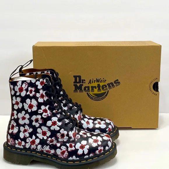 New Dr Martens 1460 Pascal Pansy Fayre  Combat Boots