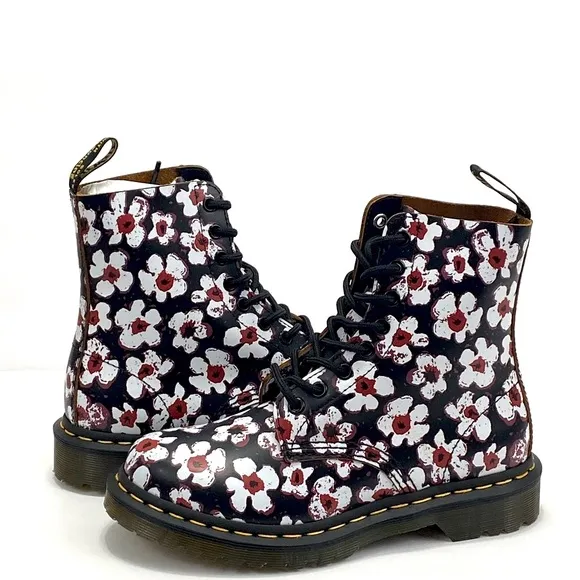 New Dr Martens 1460 Pascal Pansy Fayre  Combat Boots