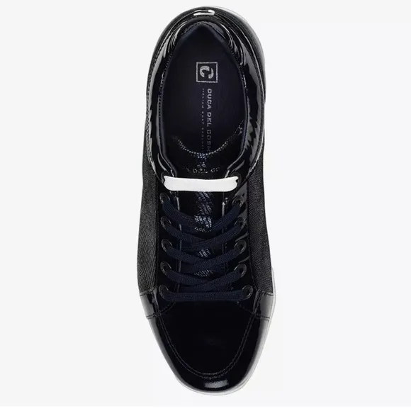 NEW Duca Del Cosmo Caldes Navy Patent leather spikeless golf shoes sz 41 /10