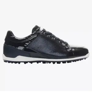 NEW Duca Del Cosmo Caldes Navy Patent leather spikeless golf shoes sz 41 /10