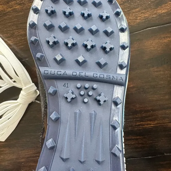 NEW Duca Del Cosmo Caldes Navy Patent leather spikeless golf shoes sz 41 /10