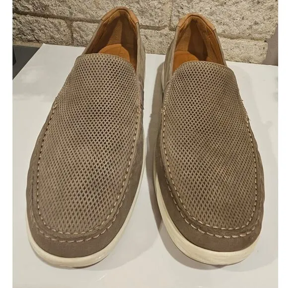 New ECCO Lite Moc Slip On Loafer Shoe Warm Grey Cognac, Mens Sz 11-11.5