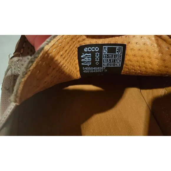 New ECCO Lite Moc Slip On Loafer Shoe Warm Grey Cognac, Mens Sz 11-11.5