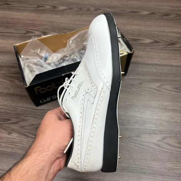 NEW FootJoy TCX White Wingtip Golf Shoes 8.5 M