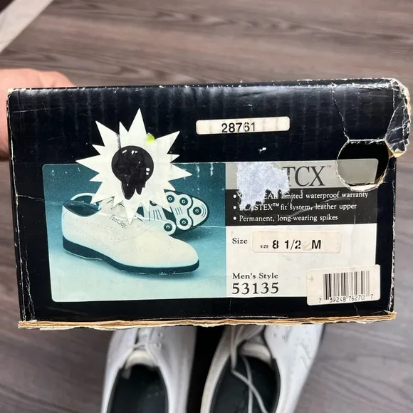 NEW FootJoy TCX White Wingtip Golf Shoes 8.5 M