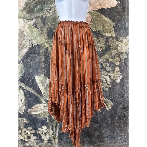 New Free People FP One Ember Printed Midi Skirt Size M