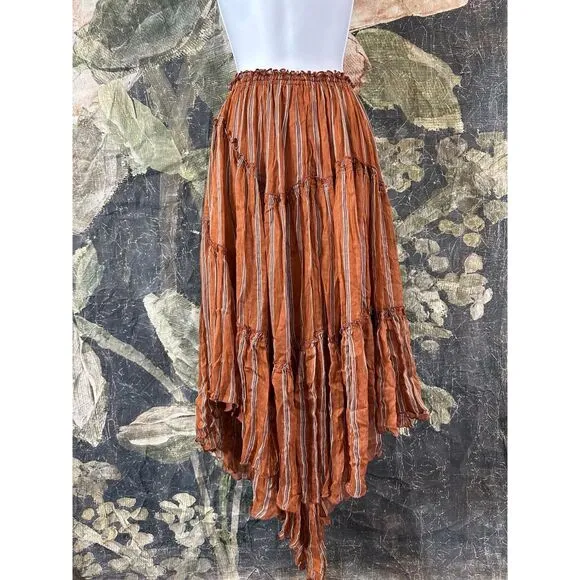 New Free People FP One Ember Printed Midi Skirt Size M