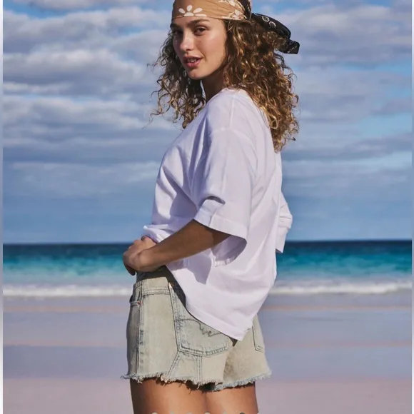 NEW Free People We The Free Now Or Never Denim Shorts size 27 Moon Child NWOT