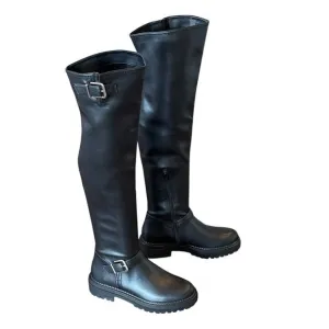 NEW GB Game Changer Over The Knee Boots Black Lug Sole Size 7M