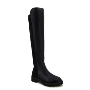 New KENSIE Black Welles Mixed Media tall Boots Over the Knee 6.5