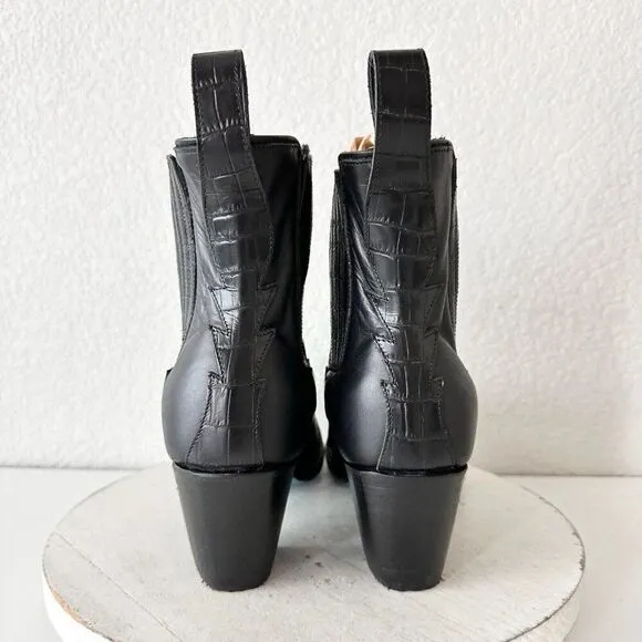 NEW Lane CHELSEA Short Womens Cowboy Boots 11 Western Black Leather Ankle Bootie