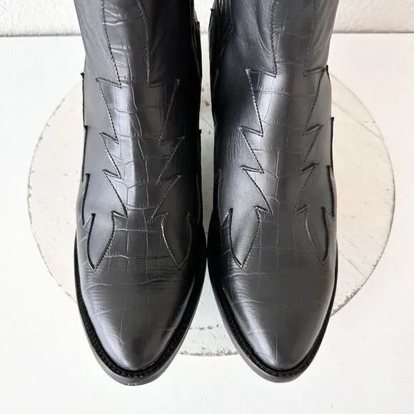 NEW Lane CHELSEA Short Womens Cowboy Boots 11 Western Black Leather Ankle Bootie