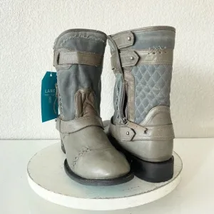 NEW Lane DUSTOFF Cowboy Boots Womens Size 10 Gray Western Leather Military Moto
