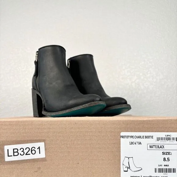 New Lane CHARLIE Womens Cowboy Bootie 8.5 Black Leather Western Cowgirl Boots