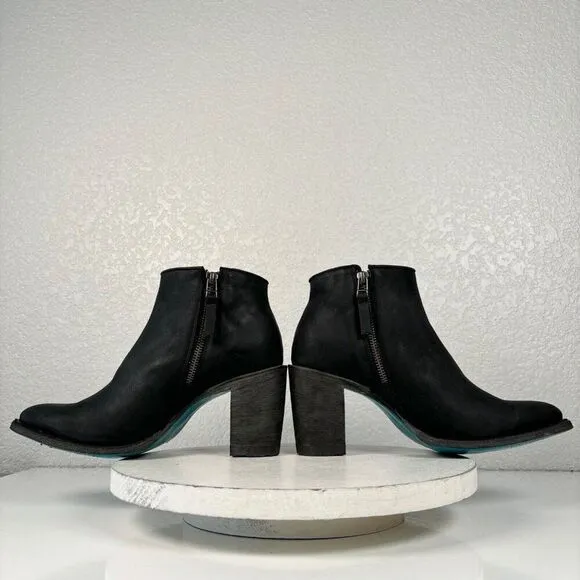New Lane CHARLIE Womens Cowboy Bootie 8.5 Black Leather Western Cowgirl Boots