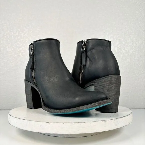 New Lane CHARLIE Womens Cowboy Bootie 8.5 Black Leather Western Cowgirl Boots
