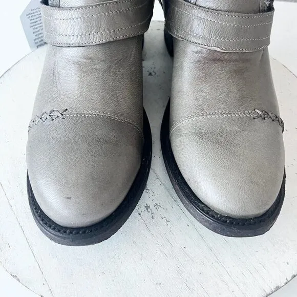 NEW Lane DUSTOFF Womens Cowboy Boots Size 8.5 Gray Leather Western Style Cowgirl