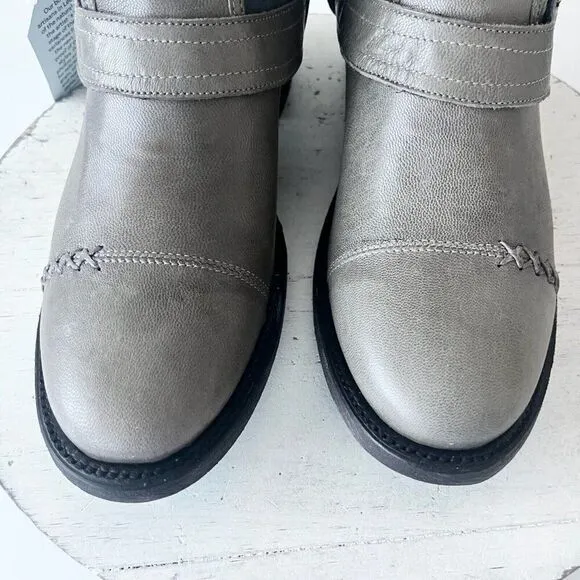NEW Lane DUSTOFF Womens Cowboy Boots Sz 7.5 Gray Leather Western Cowgirl Bootie