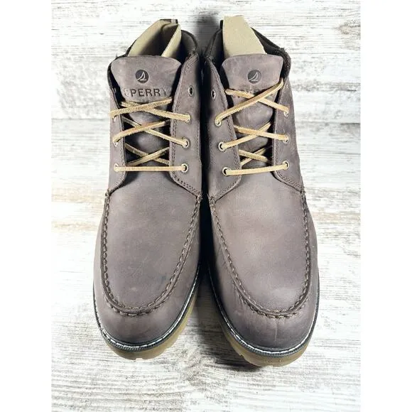 NEW Men's Sperry Lug Chukka Waterproof Brown Leather Boots Sz 13