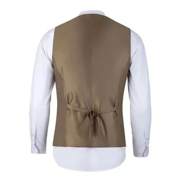 New Men's Waistcoat Vest Dress Gold