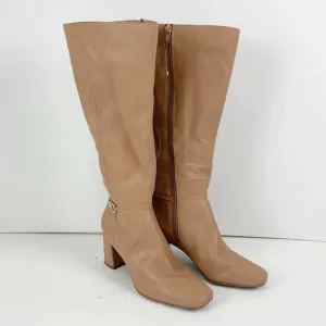 NEW Naturalizer Waylon Knee High Boots 7 M Wide Calf Tan Beige Manmade Tall