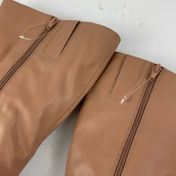 NEW Naturalizer Waylon Knee High Boots 7 M Wide Calf Tan Beige Manmade Tall