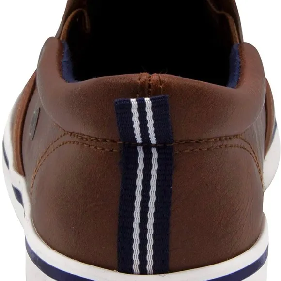 New Nautica Boys 2 Akeley Boat Shoes Leather brown spring Communion Loafers NIB