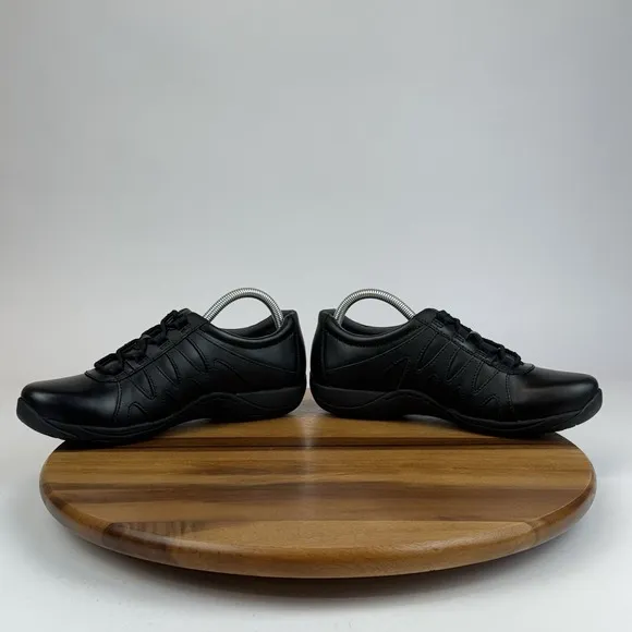 New NWOB Womens Dansko Neena Black Leather Comfort Sneakers Shoes Size EU 40