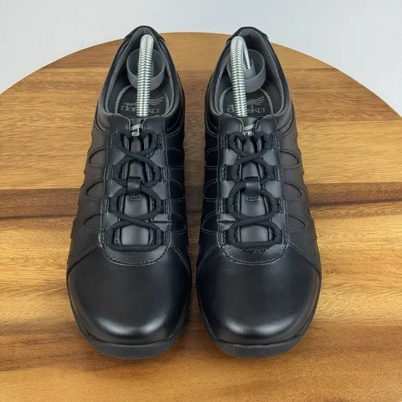 New NWOB Womens Dansko Neena Black Leather Comfort Sneakers Shoes Size EU 40