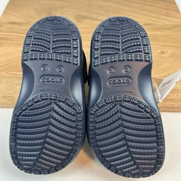 New NWT Little Kids Crocs Baya Lined Navy Blue Comfort Clogs Shoes Size 12 C