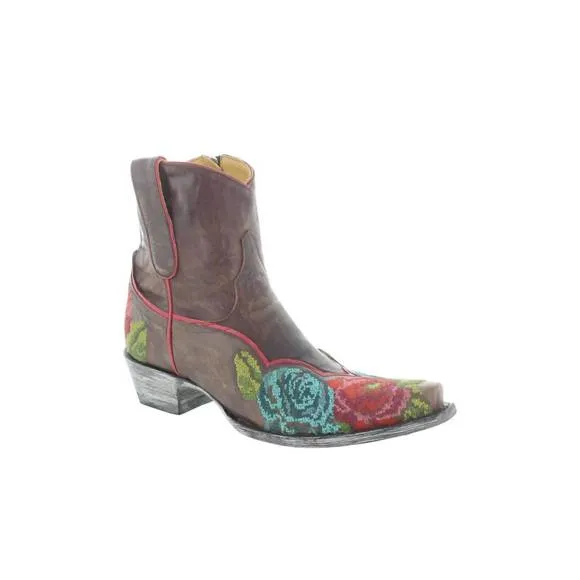 NEW OLD GRINGO women's short goat boots in brass/red
