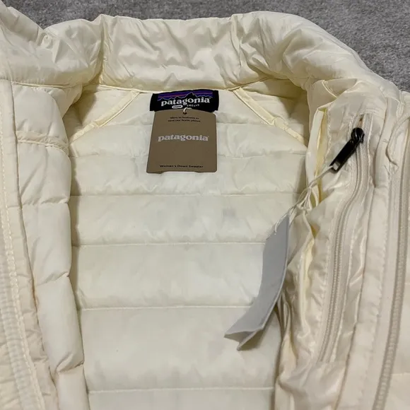 New Patagonia Down Sweater Jacket Insulated Wool White Fall Winter Womens Coat
