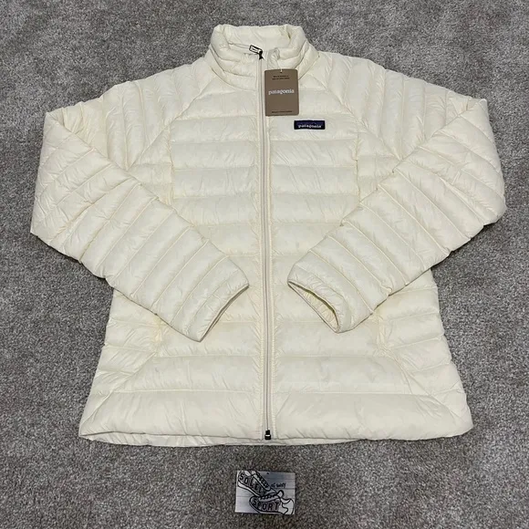 New Patagonia Down Sweater Jacket Insulated Wool White Fall Winter Womens Coat