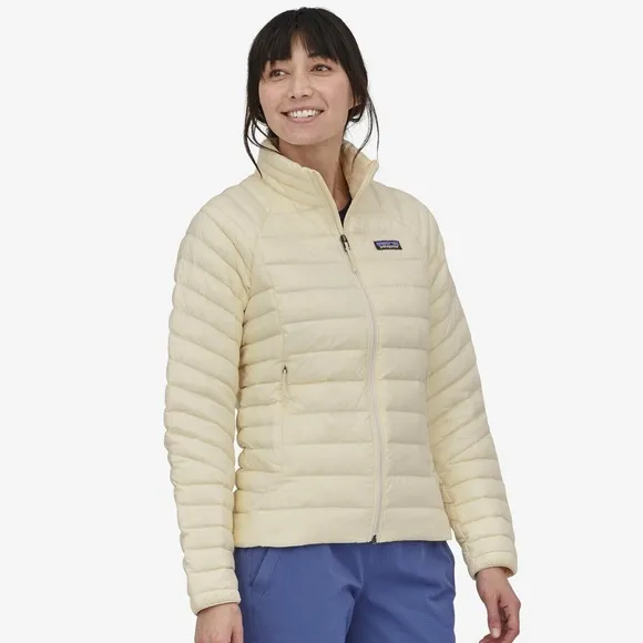 New Patagonia Down Sweater Jacket Insulated Wool White Fall Winter Womens Coat