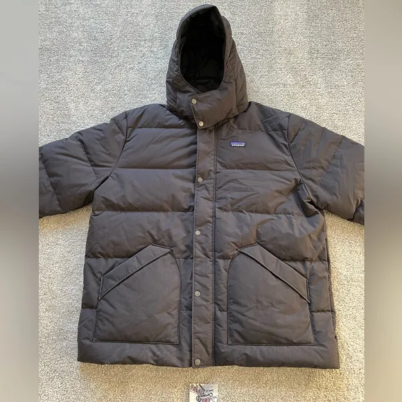 New Patagonia Downdrift Puffer Jacket Down Insulated Hoody Black Mens XXL 2XL