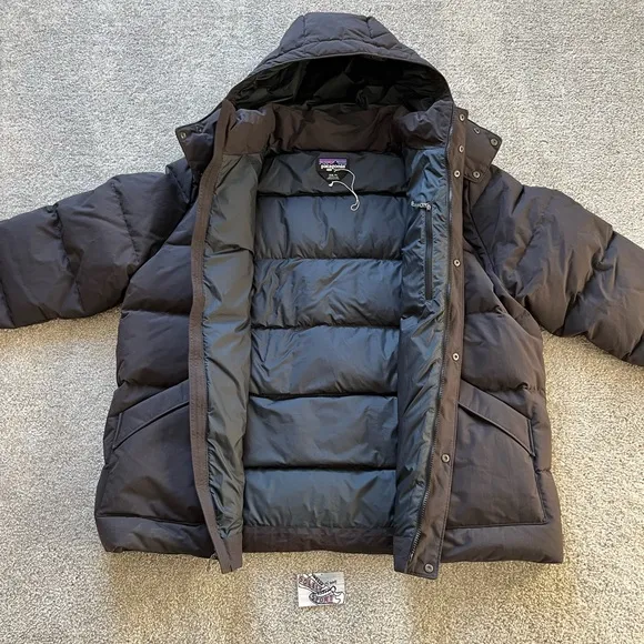 New Patagonia Downdrift Puffer Jacket Down Insulated Hoody Black Mens XXL 2XL