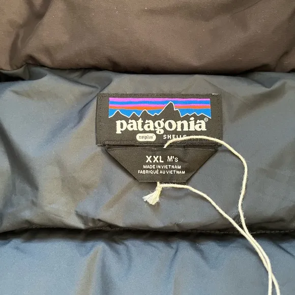 New Patagonia Downdrift Puffer Jacket Down Insulated Hoody Black Mens XXL 2XL