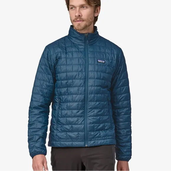 New Patagonia Nano Puff Jacket Lagom Blue Insulated Primaloft Mens Winter Coat