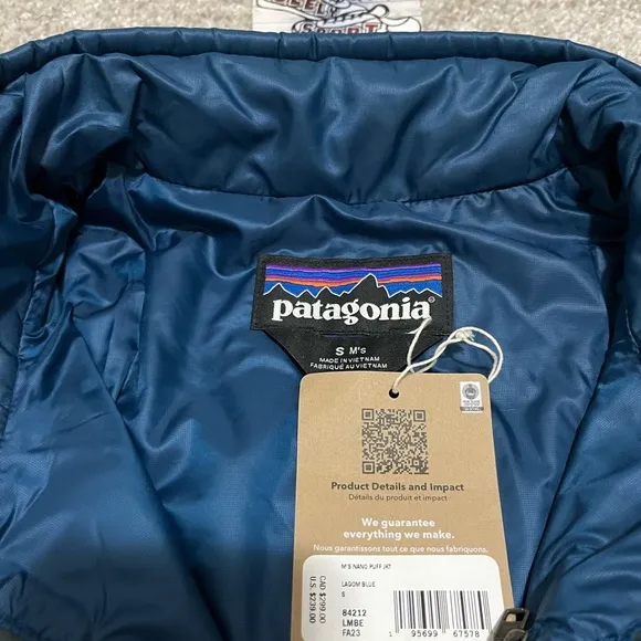 New Patagonia Nano Puff Jacket Lagom Blue Insulated Primaloft Mens Winter Coat